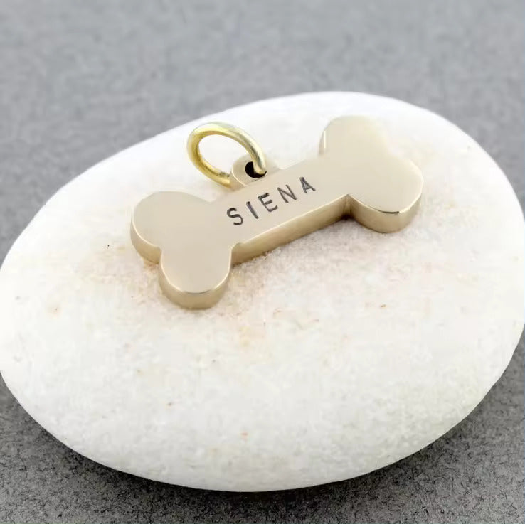 Golden Bone Dog Pet ID Tag