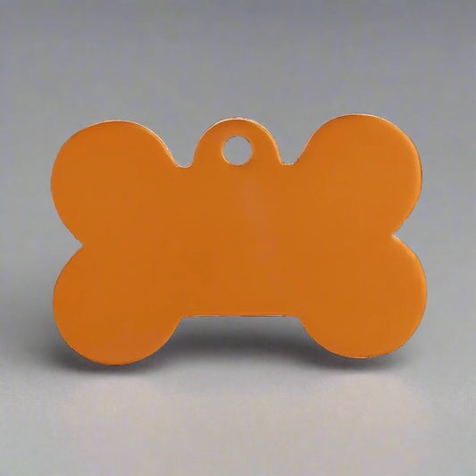 Orange Bone Pet Dog ID Tag