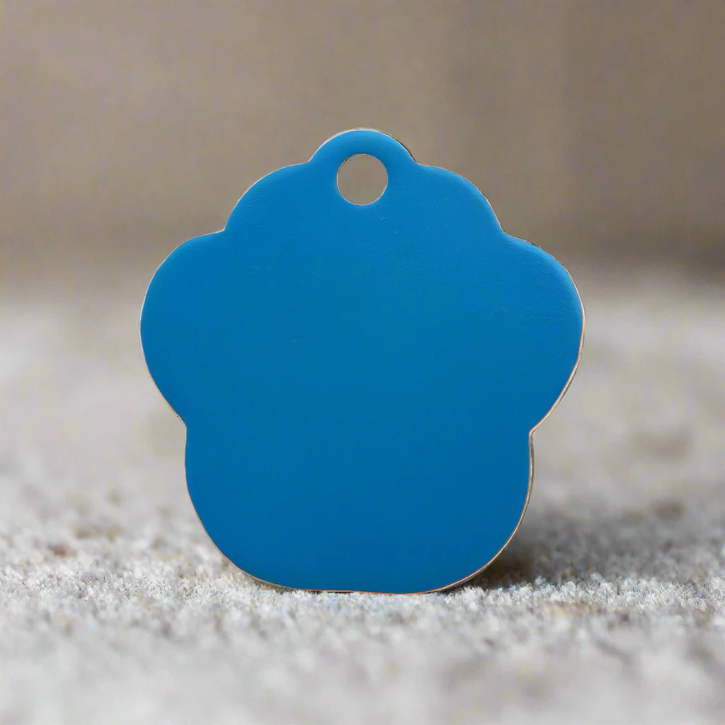 Personalised Blue Paw Pet ID Tag | Pet  Tags Direct