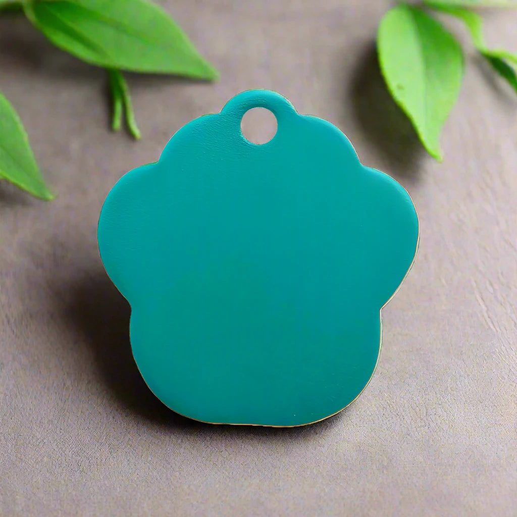 Personalised Green Paw Pet ID Tag | Pet Tags Direct