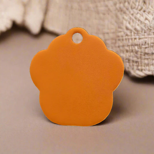 Personalised Orange Paw Pet ID Tag | Pet Tags Direct