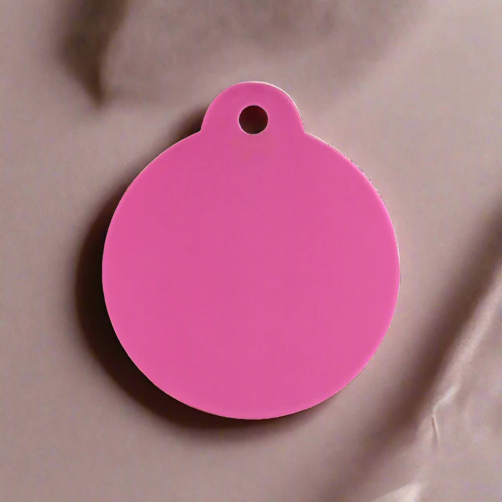 Personalised Pink Disc Pet ID Tag | Pet Tags Direct