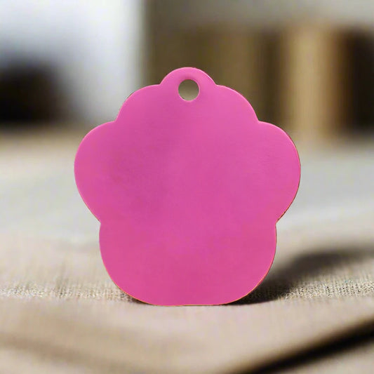 Personalised Pink Paw Pet ID Tag | Pet Tags Direct
