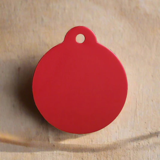 Personalised Red Disc Pet ID Tag | Pet Tags Direct