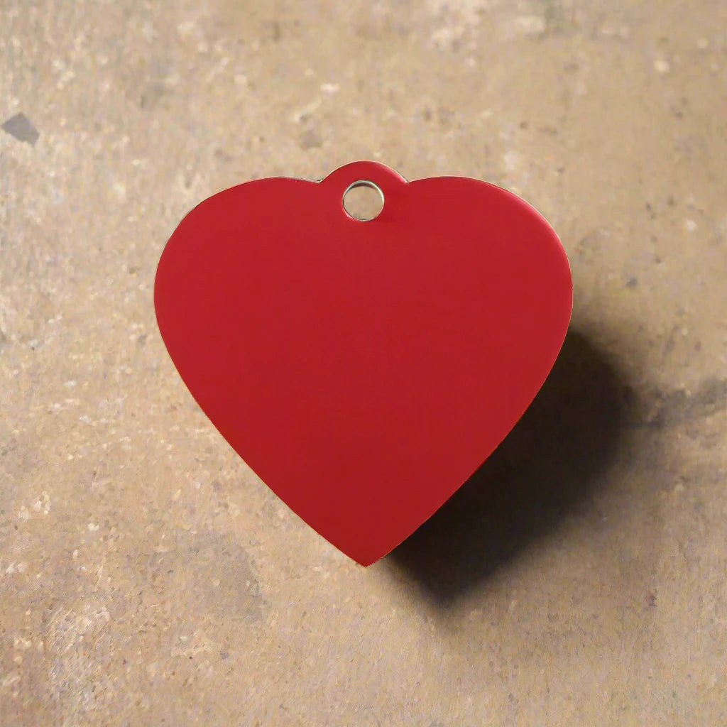 Personalised Red Heart Pet ID Tag | Pet Tags Direct