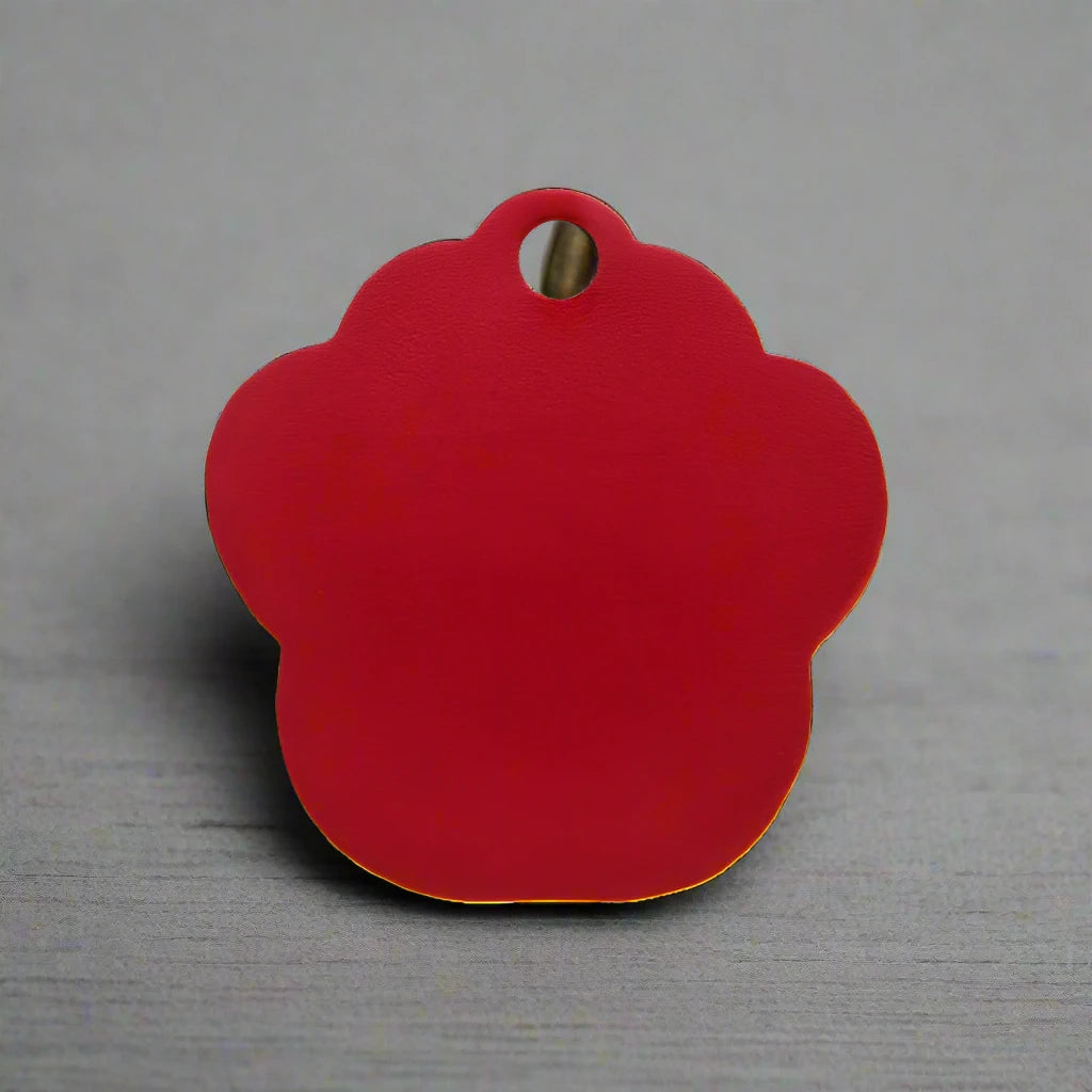 Personalised Red Paw Pet ID Tag | Pet Tags Direct