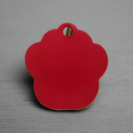 Personalised Red Paw Pet ID Tag | Pet Tags Direct