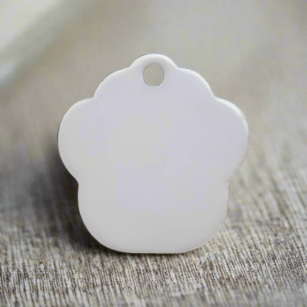 Personalised Silver Paw Pet ID Tag | Pet Tags Direct